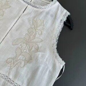 Zara Women's White and Cream Blouse